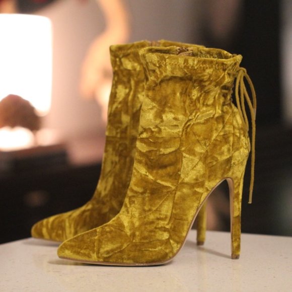 Shoedazzle Georgia Mustard Booties - Picture 4 of 4